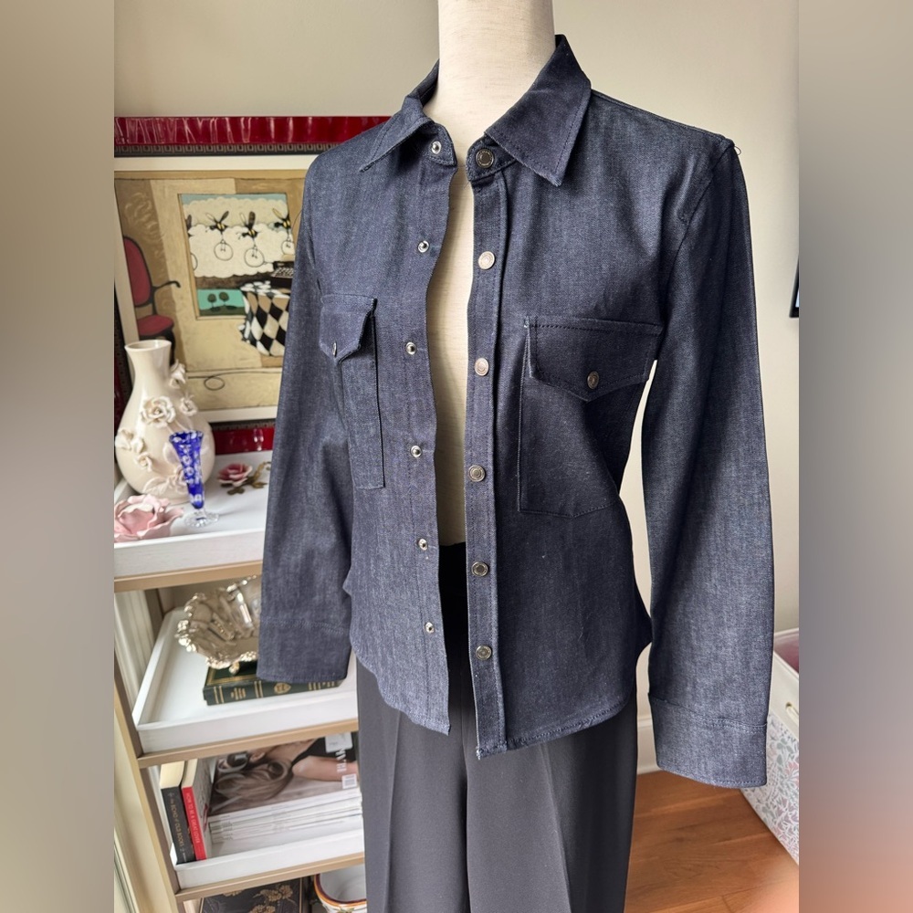 NWT Zara Women's Dark Blue Denim shirt